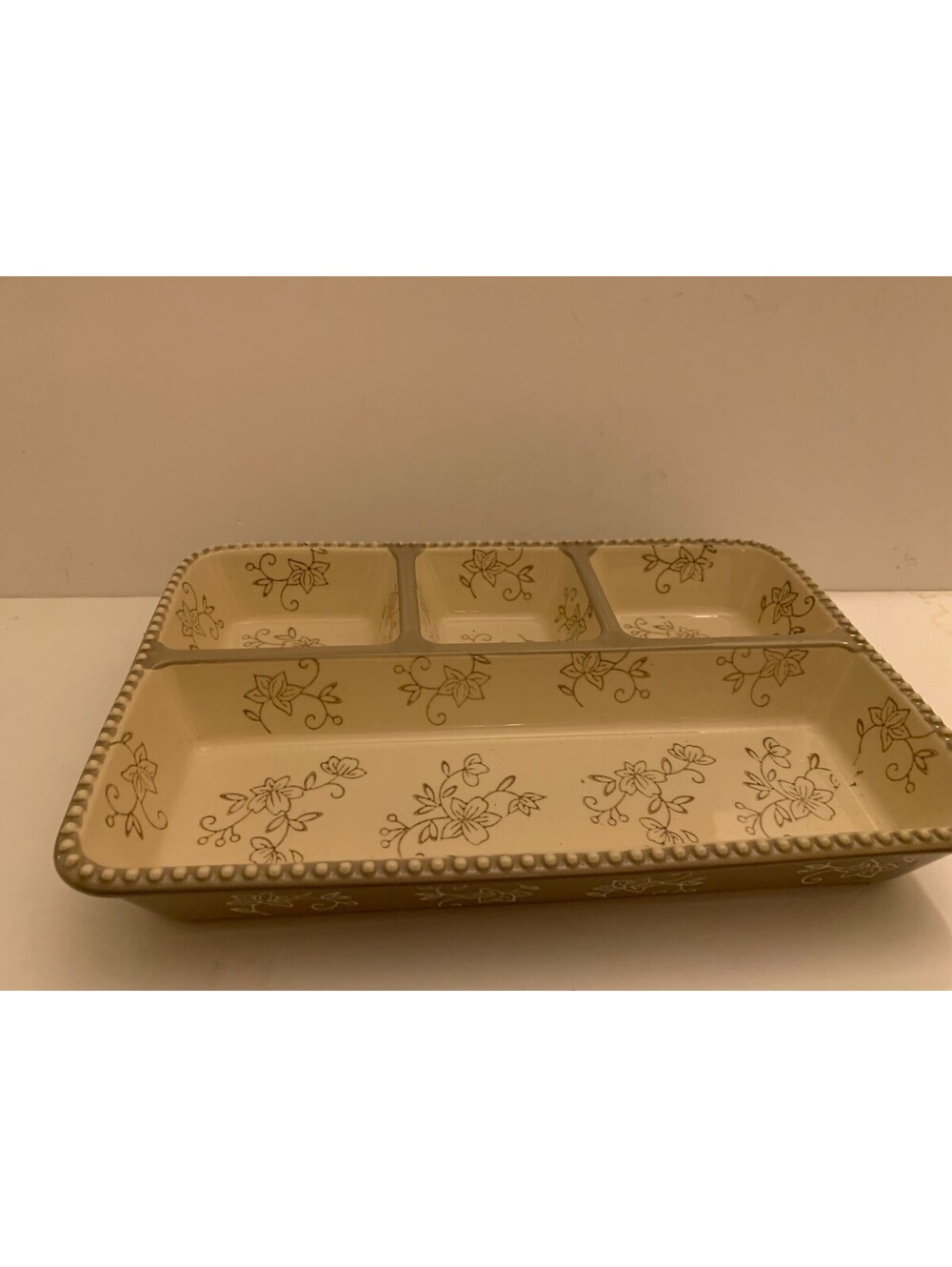 Temptations By Tara Serving Tray Floral Lace Serving Trays Green in color